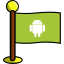 android, flag, media, networking, social 