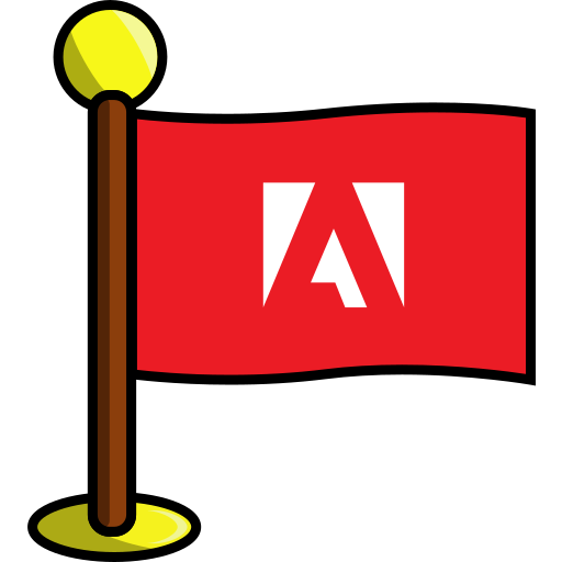 Adobe, flag, media, networking, social icon - Free download