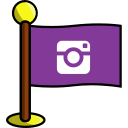 flag, instagram, media, networking, photos, social 