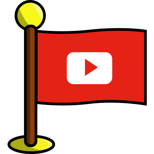 Flag, media, networking, play, social, youtube icon - Free download