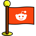flag, media, networking, reddit, social