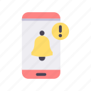 smartphone, bell, notification, alert, warning