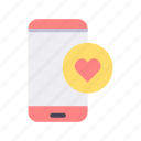 smartphone, phone, love, heart, device