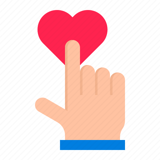 Hand, heart, like, media, push, social icon - Download on Iconfinder