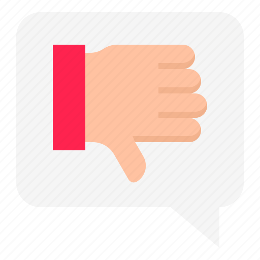 Dislike, media, social, speech bubble, thumb down icon - Download on Iconfinder