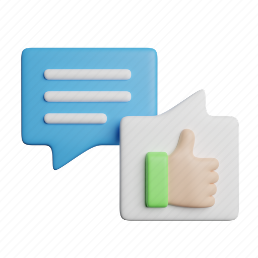 Like, comment, favorite, conversation, communication, chat 3D illustration - Download on Iconfinder