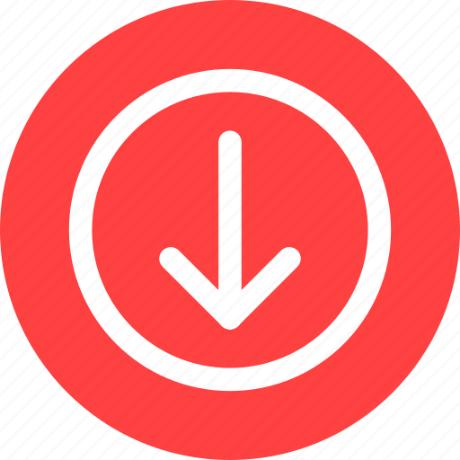 Circle, red, arrow, direction, download icon - Download on Iconfinder