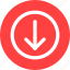circle, red, arrow, direction, download 