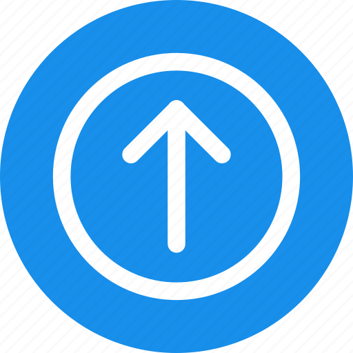 Blue, circle, arrow, direction, up, update, upload icon - Download on Iconfinder
