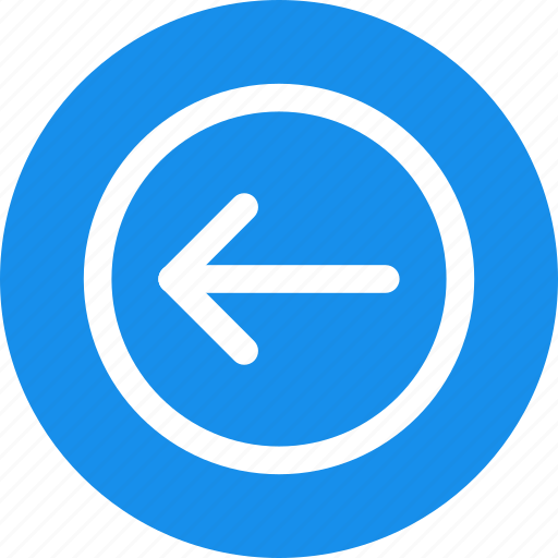 Blue, circle, arrow, direction, left icon - Download on Iconfinder