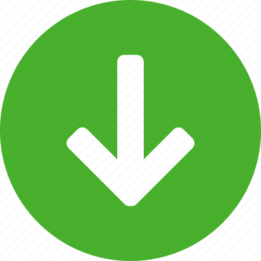 Arrow, circle, descend, down, downward, green icon - Download on Iconfinder