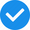 approved, blue, check, checkbox, circle, confirm