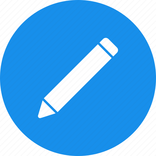 Blue, circle, compose, draw, edit, pencil icon - Download on Iconfinder