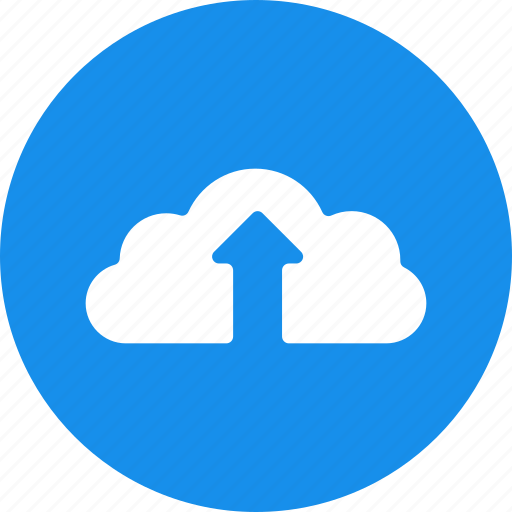 Backup, blue, circle, cloud, ftp, storage, upload icon - Download on Iconfinder