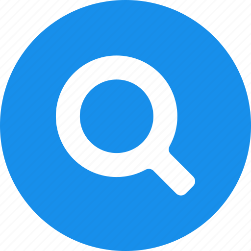 Blue, circle, find, glass, magnifying, search icon - Download on Iconfinder