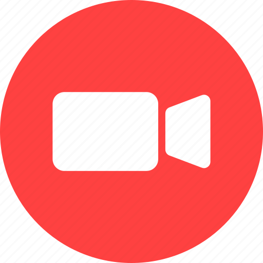 circle, movie, red, video, video camera icon