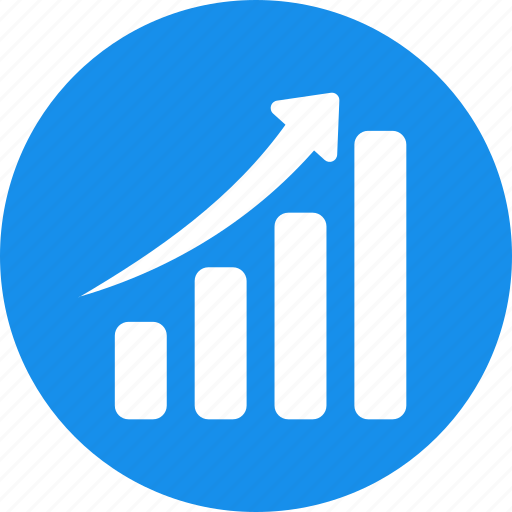 Blue, chart, circle, graph, revenue growth icon - Download on Iconfinder