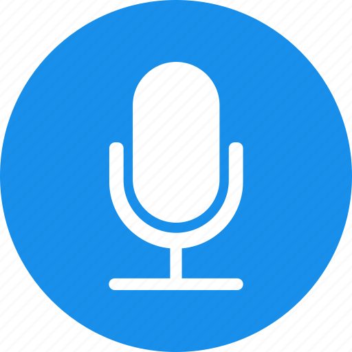 Blue, circle, mic, microphone, recording, speaker icon - Download on Iconfinder
