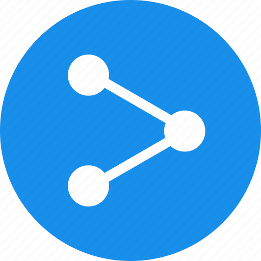 Android, blue, circle, network, share, sharing icon - Download on Iconfinder