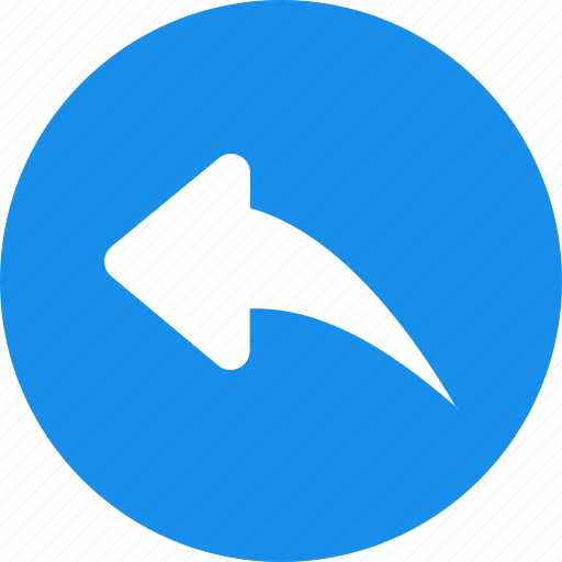 Arrow, blue, circle, previous, reply, respond icon - Download on Iconfinder