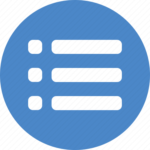 Blue, checklist, circle, feed, list, playlist, tasks icon - Download on Iconfinder