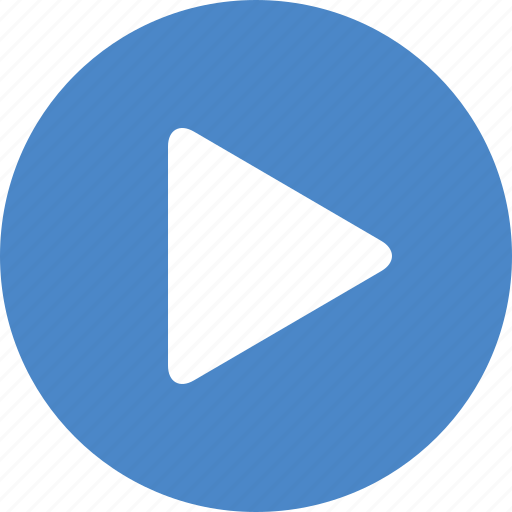 Blue, circle, movie, next, play, start, video icon - Download on Iconfinder