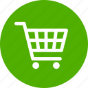 buy, cart, circle, ecommerce, green, shopping, trolley