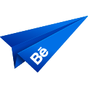 blue, origami, behance, paper plane, social media 