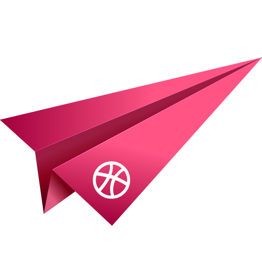 Origami, dribbble, paper plane, social media, pink icon - Free download