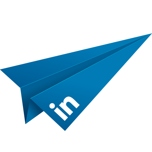 Linkedin, origami, linked in, paper plane, social media, blue icon - Free download