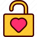 heart, lock, open, private, unlocked, valentine
