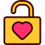 heart, lock, open, private, unlocked, valentine 