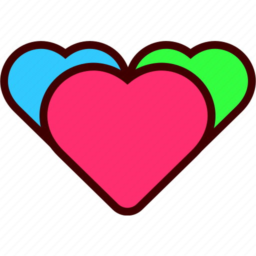 Heart, hearts, love, romance, three, valentine icon - Download on Iconfinder