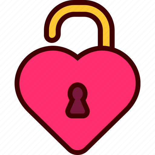 Heart, lock, private, unlock, valentine icon - Download on Iconfinder