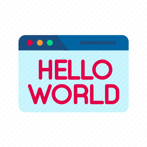- hello world program, technology, software, code, coding, computer, programming icon - Download on Iconfinder