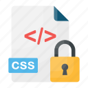 css, external file, locked, secured, coding file, protection