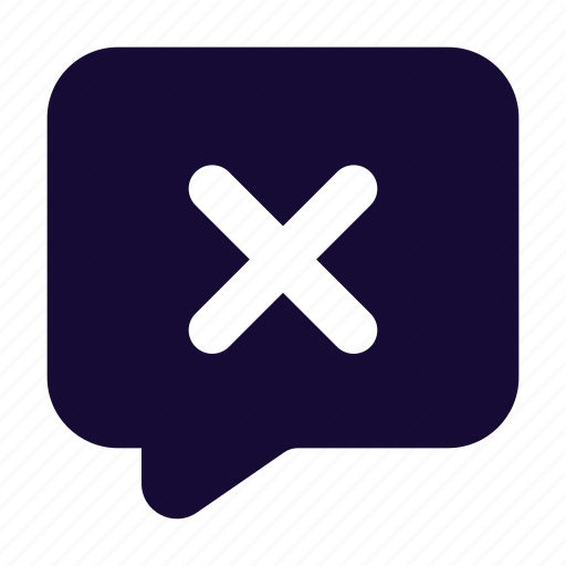 Comment, xmark, solid icon - Download on Iconfinder