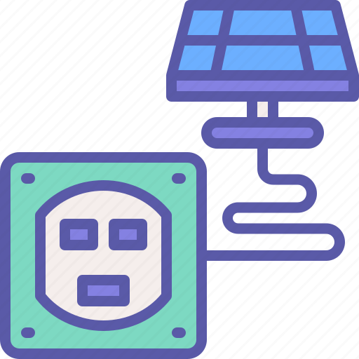 Socket, solar, panel, electricity, energy icon - Download on Iconfinder