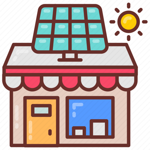 Solar, powered, shop, panel icon - Download on Iconfinder