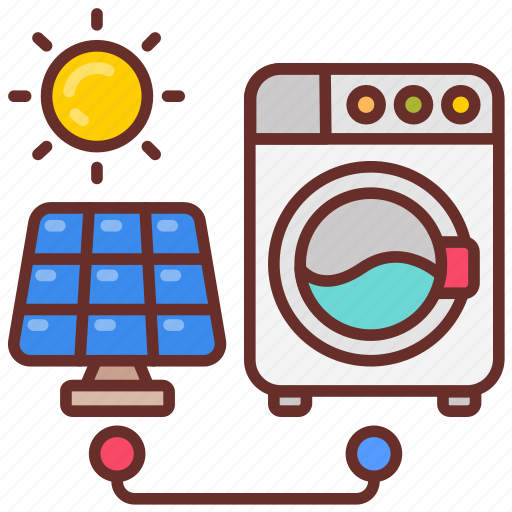Solar, powered, washing, machine, pv icon - Download on Iconfinder