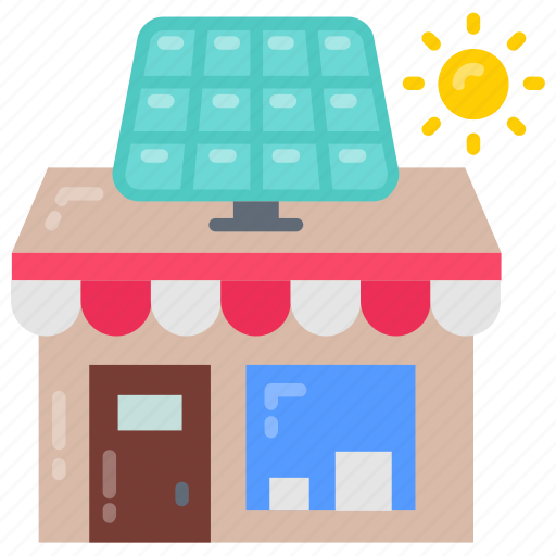 Solar, powered, shop, panel icon - Download on Iconfinder