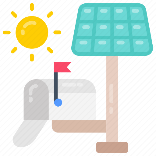 Solar, powered, mailbox, green, technology, photovoltaic icon - Download on Iconfinder