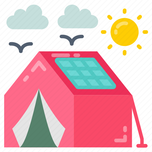 Solar, powered, tent, installation, hut, system icon - Download on Iconfinder
