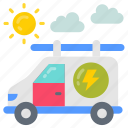 solar, powered, van, installation, electric, transportation