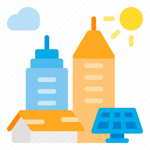 City, eco, energy, panel, power, solar, sun icon - Download on Iconfinder