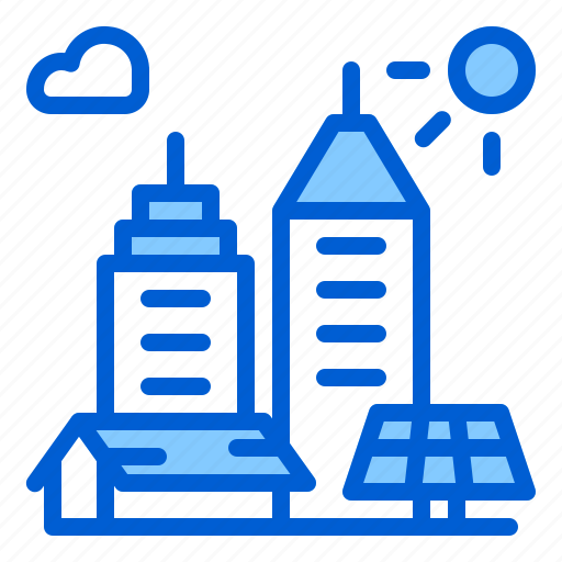 Building, city, energy, panel, power, solar, sun icon - Download on Iconfinder