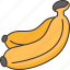 bananas, fruit, tropical, yellow, snack 