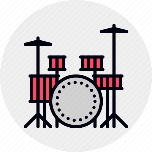 Drum, drums, instrument, kit, musical, set icon - Download on Iconfinder