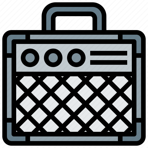 Amplifier, box, entertainment, music, sound, waves icon - Download on Iconfinder