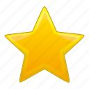 five, pointed, star, yellow